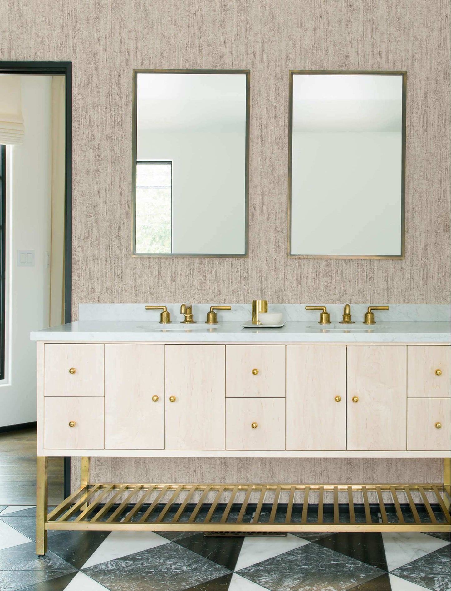 Chesapeake Kitchen & Bath Ramona Wallpaper Sample - Beige