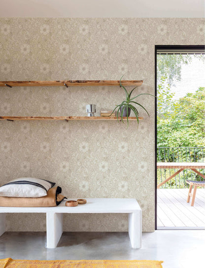Chesapeake Kitchen & Bath Liora Floral Wallpaper Sample - Beige