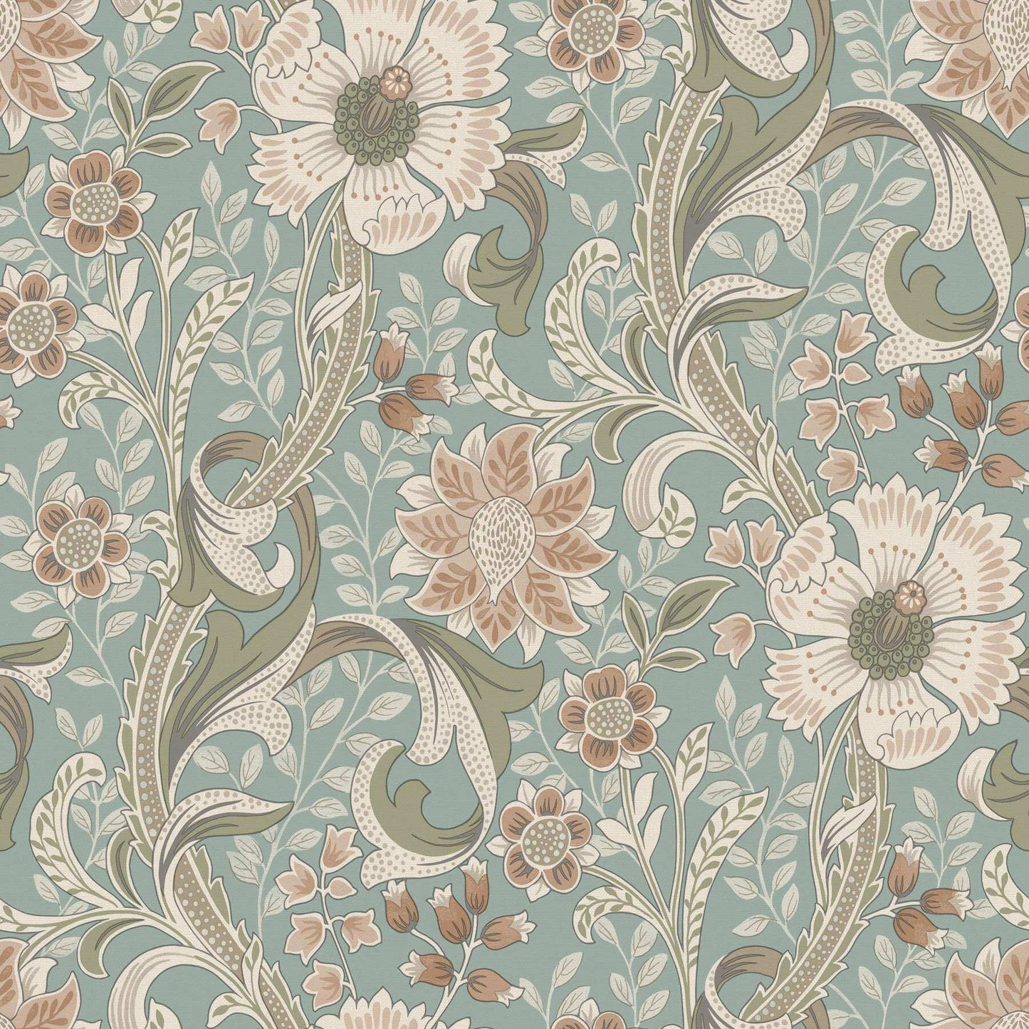 Chesapeake Kitchen & Bath Liora Floral Wallpaper Sample - Aqua