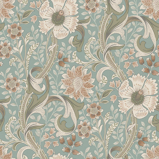 Chesapeake Kitchen & Bath Liora Floral Wallpaper - Aqua