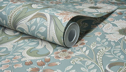 Chesapeake Kitchen & Bath Liora Floral Wallpaper Sample - Aqua