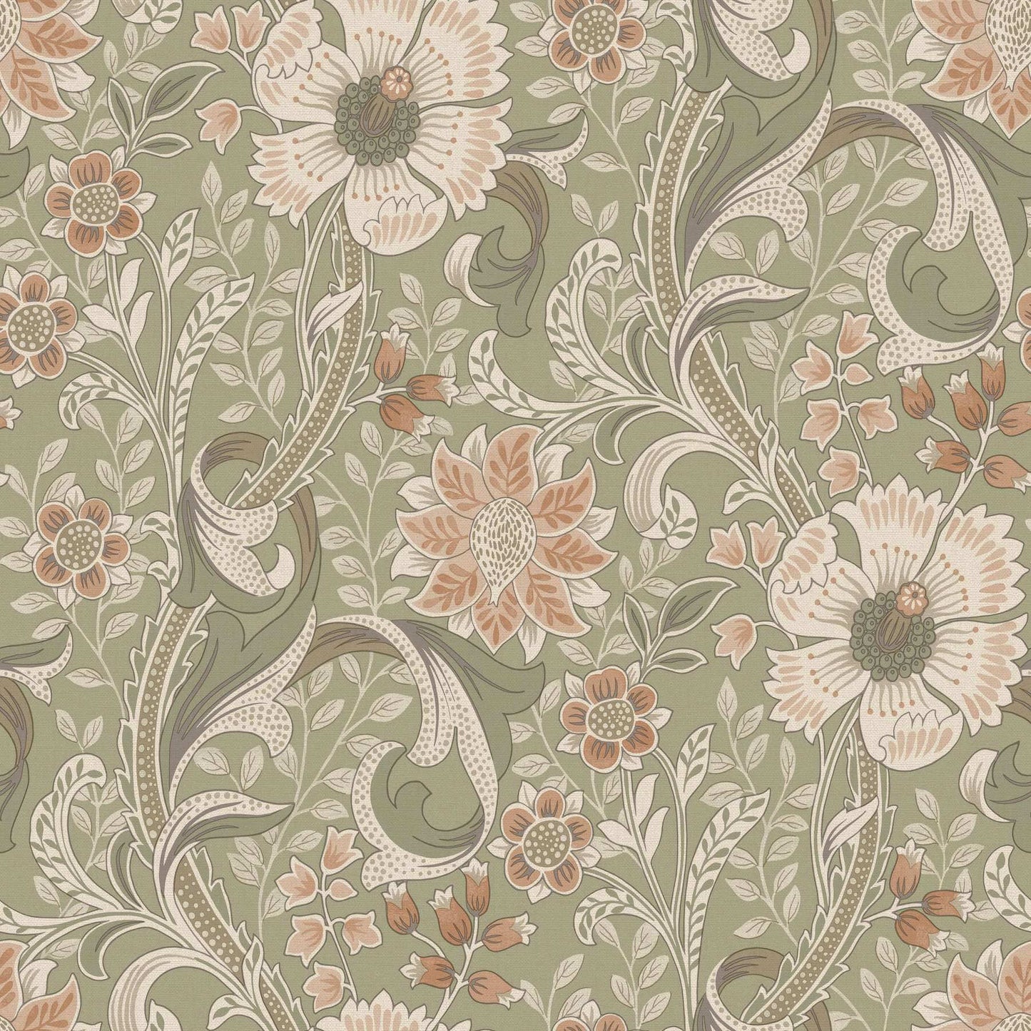 Chesapeake Kitchen & Bath Liora Floral Wallpaper Sample - Green