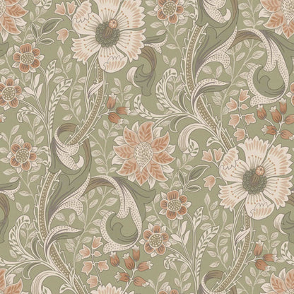 Chesapeake Kitchen & Bath Liora Floral Wallpaper Sample - Green