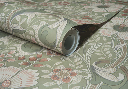 Chesapeake Kitchen & Bath Liora Floral Wallpaper Sample - Green
