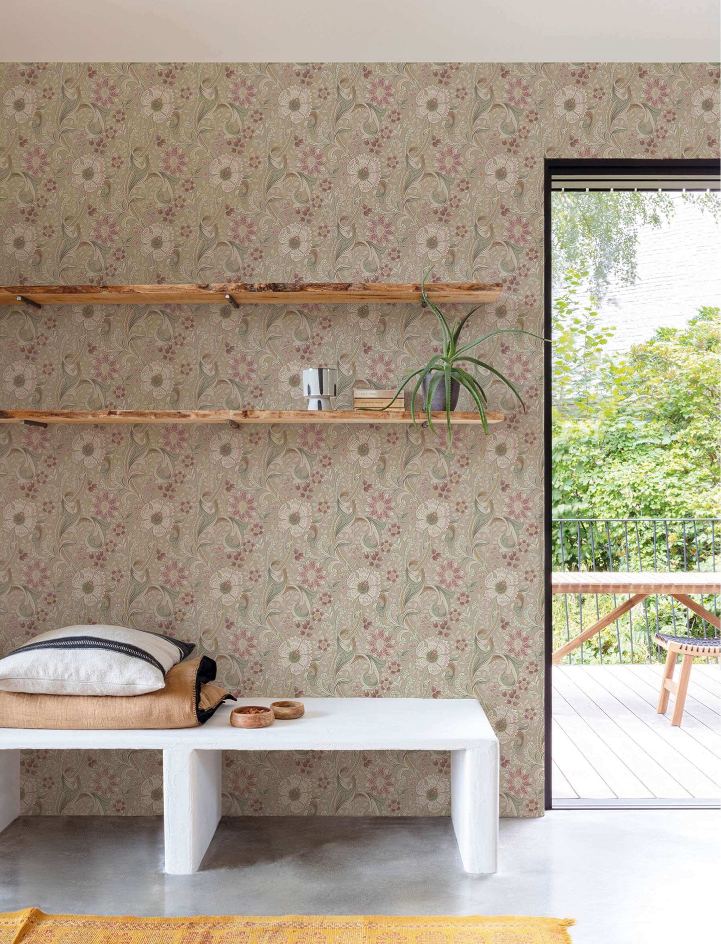 Chesapeake Kitchen & Bath Liora Floral Wallpaper - Taupe