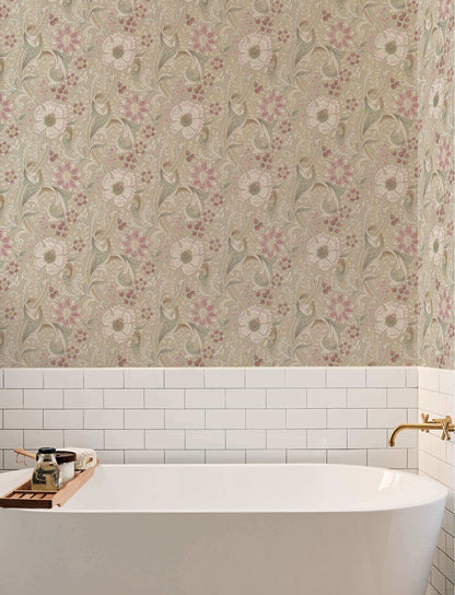 Chesapeake Kitchen & Bath Liora Floral Wallpaper - Taupe
