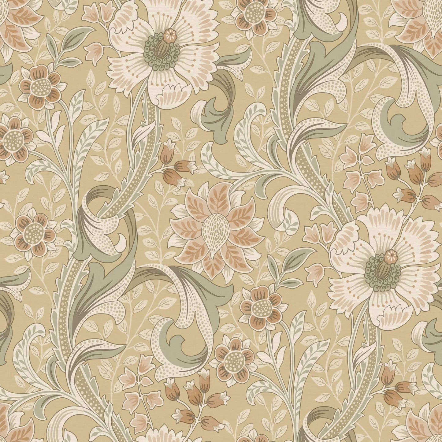 Chesapeake Kitchen & Bath Liora Floral Wallpaper Sample - Butter