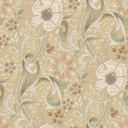 Chesapeake Kitchen & Bath Liora Floral Wallpaper Sample - Butter