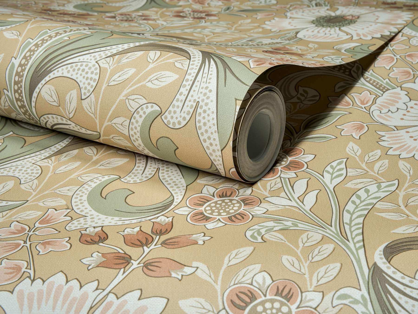 Chesapeake Kitchen & Bath Liora Floral Wallpaper Sample - Butter