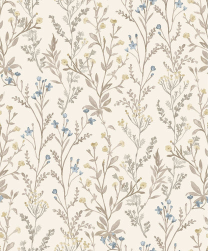 Chesapeake Kitchen & Bath Laverne Wildflowers Wallpaper Sample - Neutral