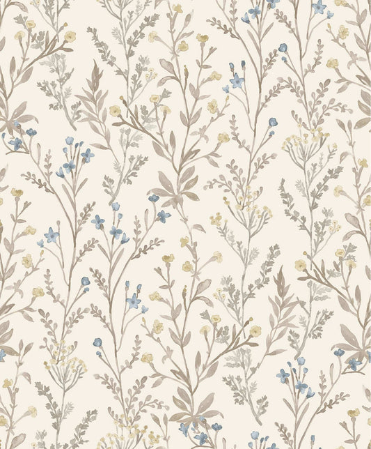 Chesapeake Kitchen & Bath Laverne Wildflowers Wallpaper - Neutral