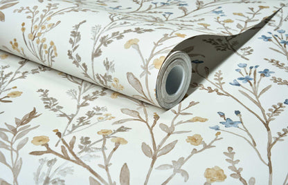 Chesapeake Kitchen & Bath Laverne Wildflowers Wallpaper Sample - Neutral