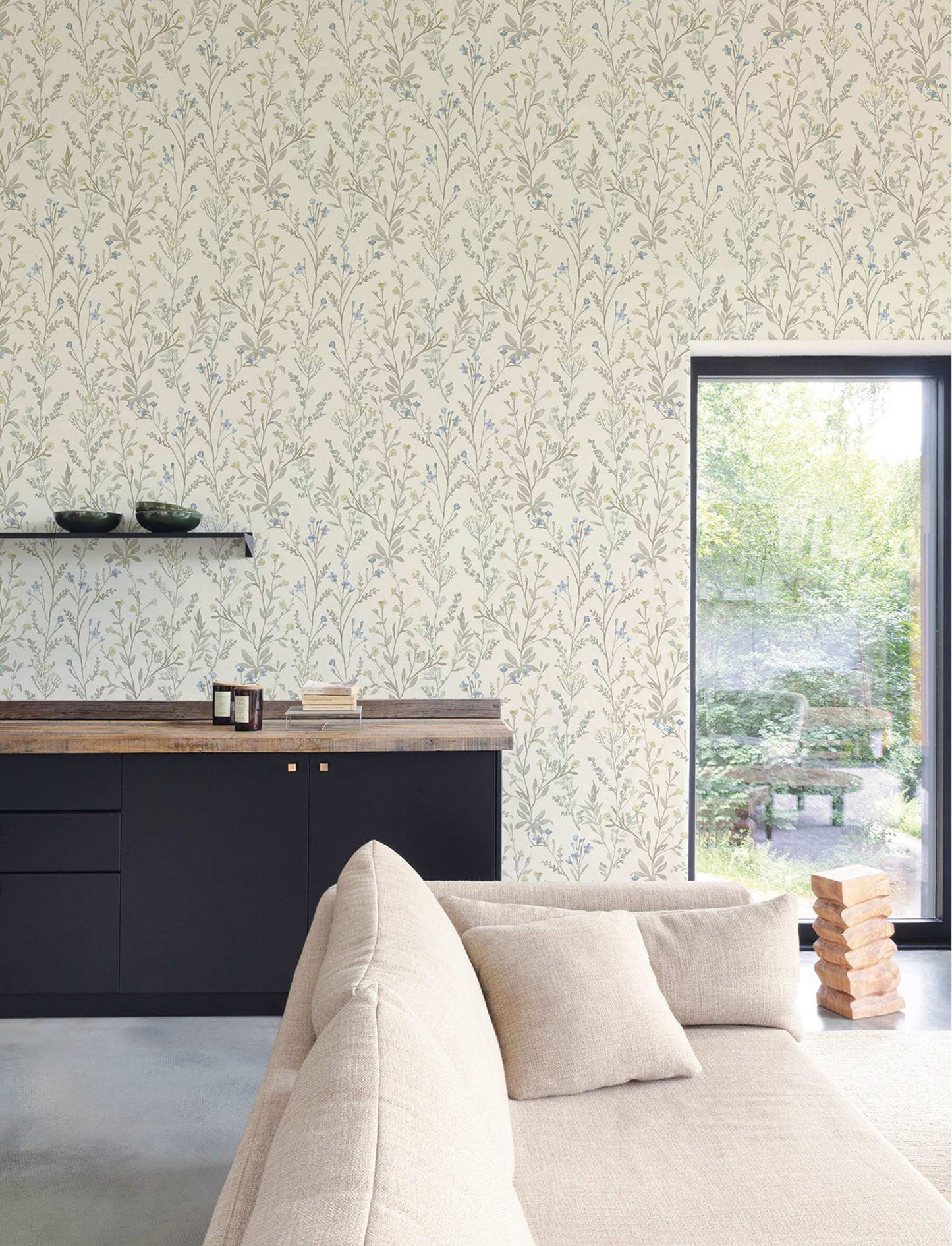 Chesapeake Kitchen & Bath Laverne Wildflowers Wallpaper Sample - Neutral