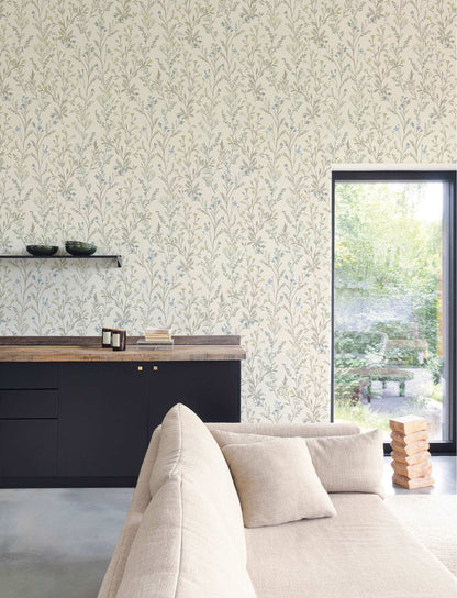 Chesapeake Kitchen & Bath Laverne Wildflowers Wallpaper Sample - Neutral