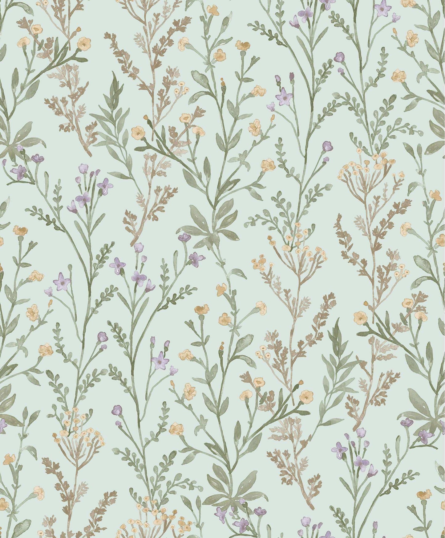Chesapeake Kitchen & Bath Laverne Wildflowers Wallpaper - Aquamarine