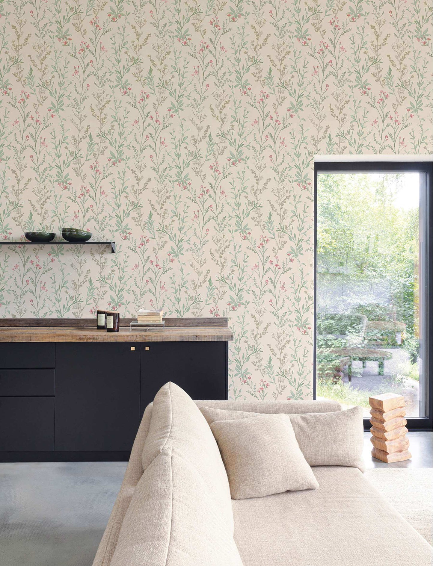 Chesapeake Kitchen & Bath Laverne Wildflowers Wallpaper Sample - Blush