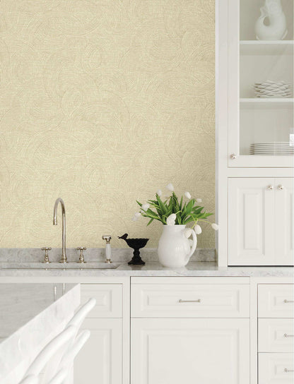 Chesapeake Kitchen & Bath Harrison Wallpaper Sample - Champagne