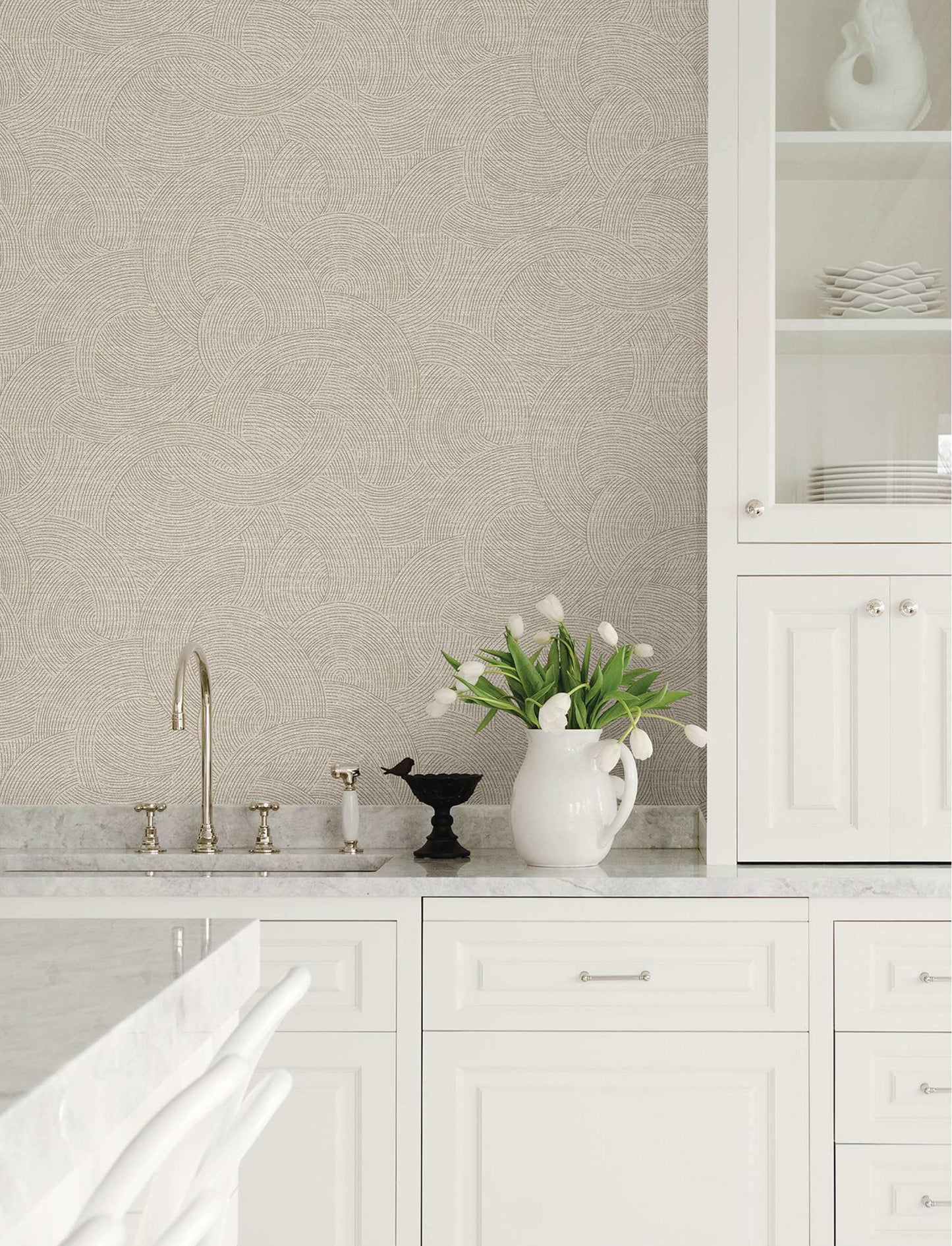 Chesapeake Kitchen & Bath Harrison Wallpaper Sample - Pewter