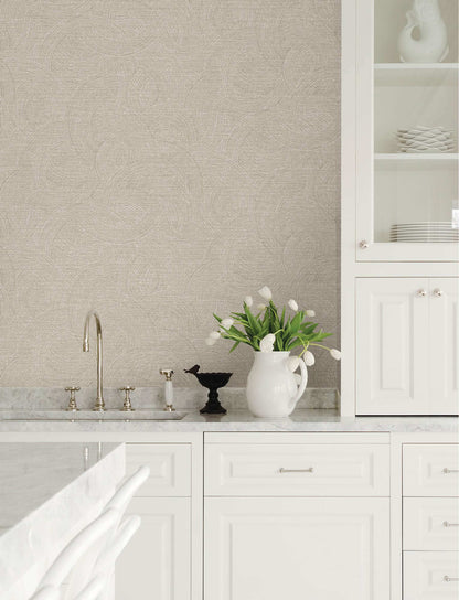Chesapeake Kitchen & Bath Harrison Wallpaper Sample - Pewter