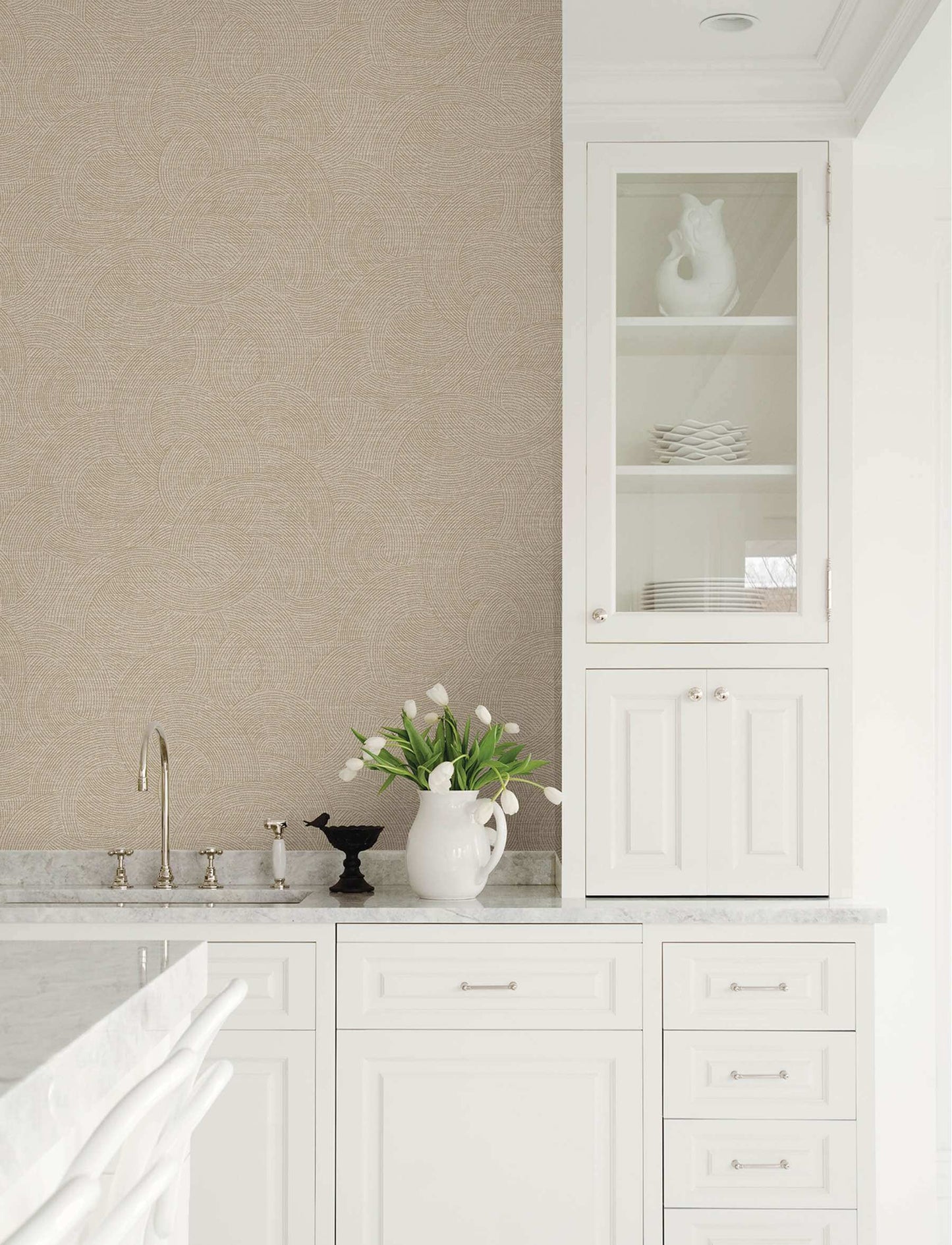Chesapeake Kitchen & Bath Harrison Wallpaper Sample - Taupe