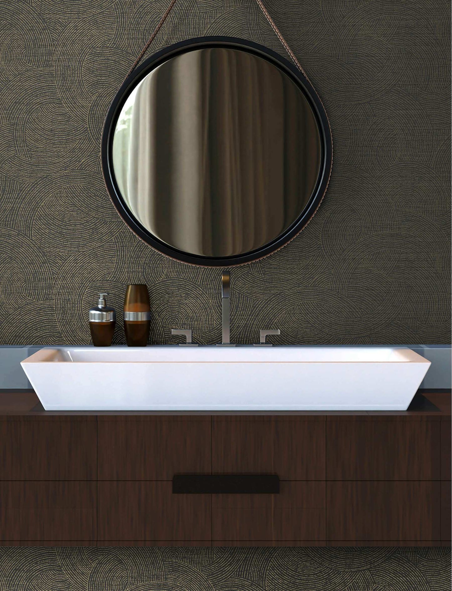 Chesapeake Kitchen & Bath Harrison Wallpaper Sample - Charcoal
