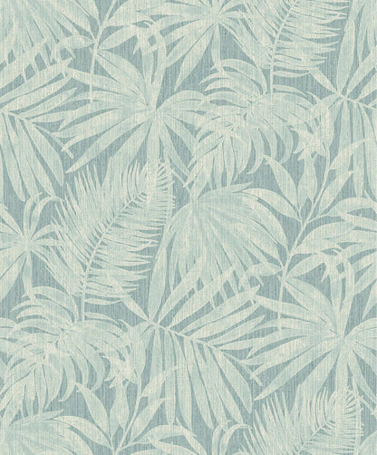 Chesapeake Kitchen & Bath Sonny Fronds Wallpaper Sample - Light Blue