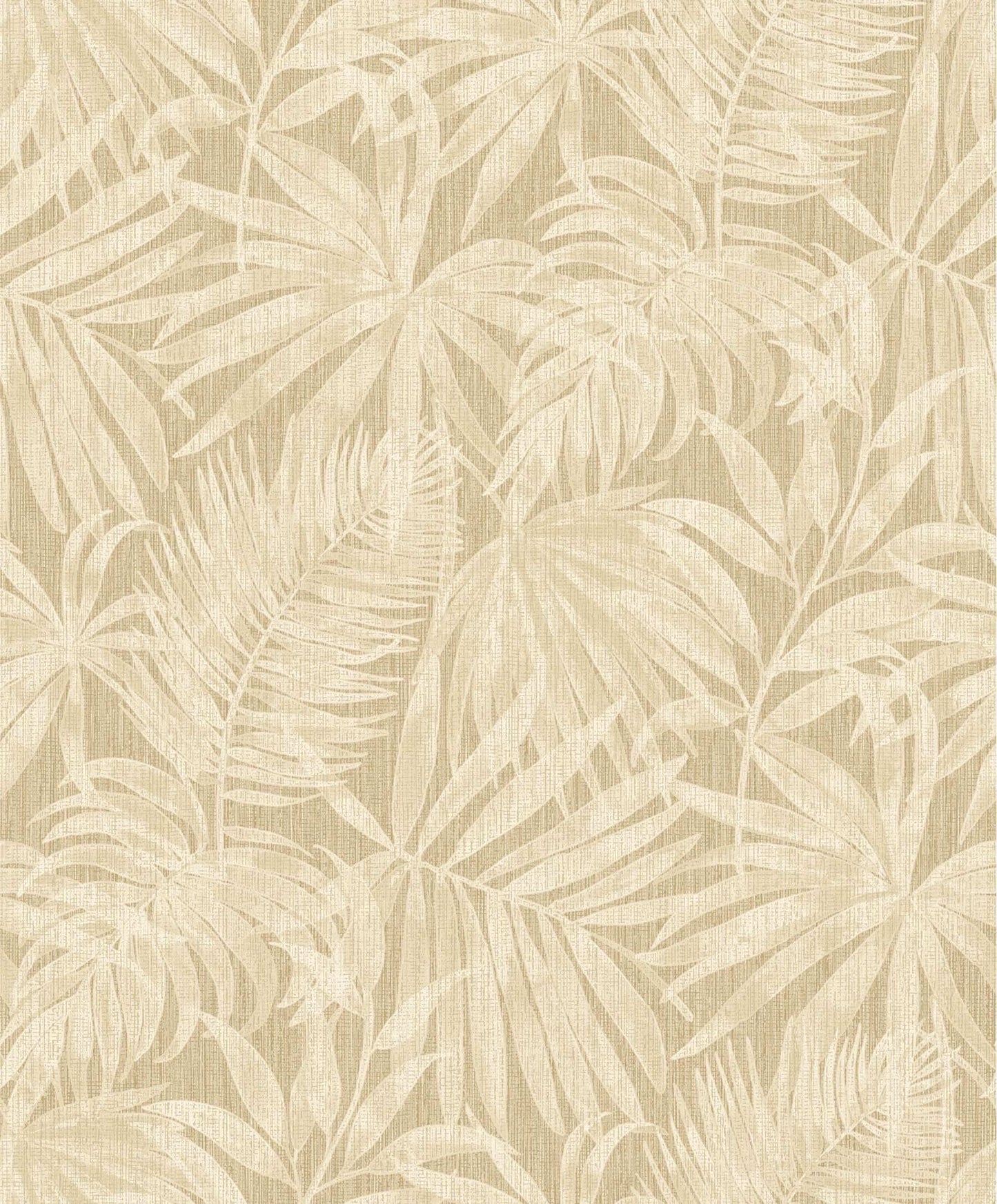 Chesapeake Kitchen & Bath Sonny Fronds Wallpaper Sample - Light Brown