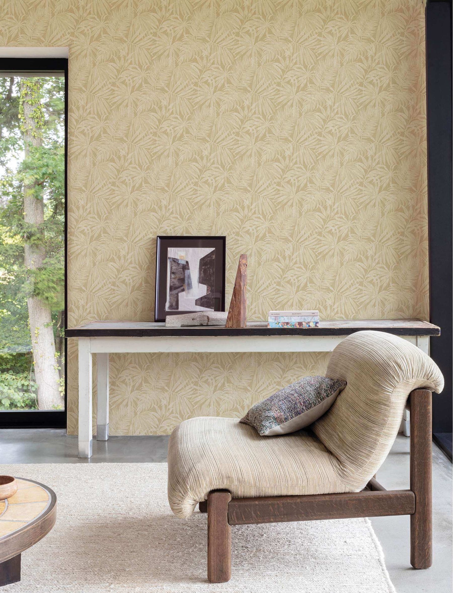 Chesapeake Kitchen & Bath Sonny Fronds Wallpaper Sample - Light Brown