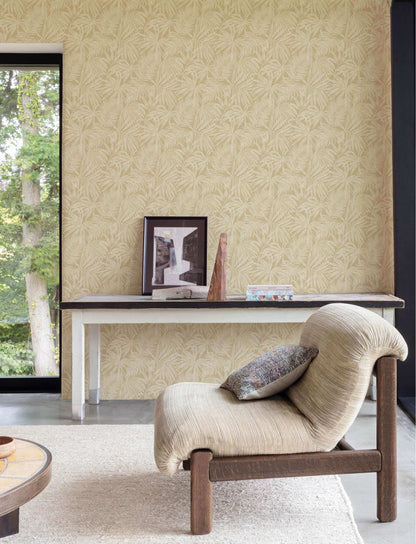 Chesapeake Kitchen & Bath Sonny Fronds Wallpaper Sample - Light Brown