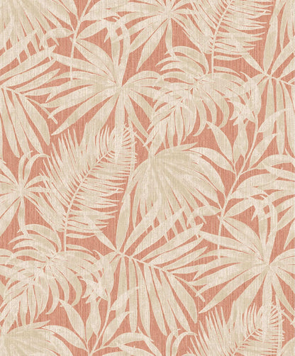 Chesapeake Kitchen & Bath Sonny Fronds Wallpaper Sample - Rust