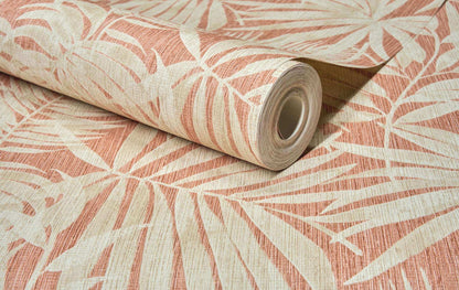 Chesapeake Kitchen & Bath Sonny Fronds Wallpaper Sample - Rust