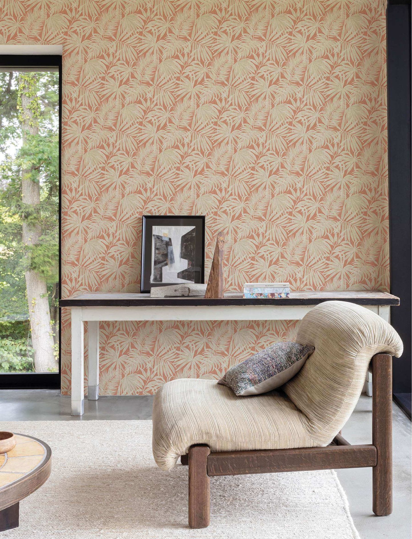 Chesapeake Kitchen & Bath Sonny Fronds Wallpaper Sample - Rust