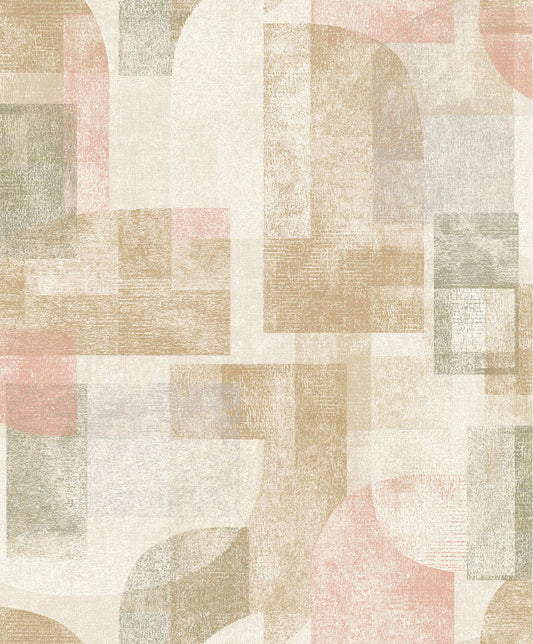 Chesapeake Kitchen & Bath Cassandra Geometric Wallpaper - Brown