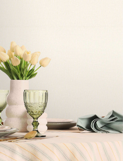 Chesapeake Kitchen & Bath Sonia Faux Linen Wallpaper Sample - Bone