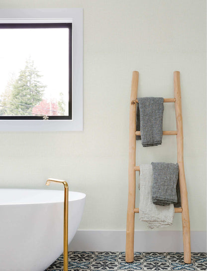 Chesapeake Kitchen & Bath Sonia Faux Linen Wallpaper Sample - Bone