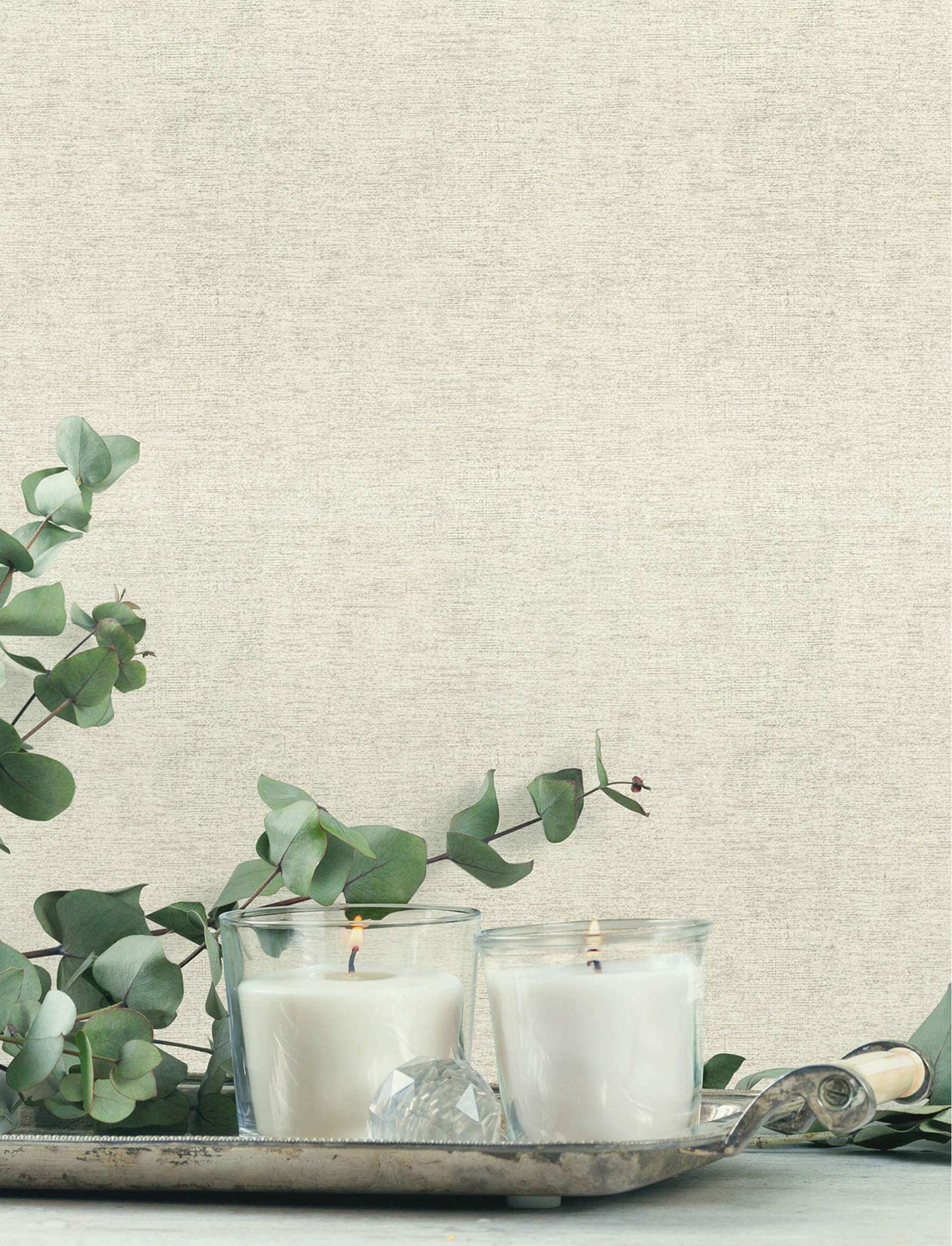 Chesapeake Kitchen & Bath Tansy Wallpaper Sample - Light Grey