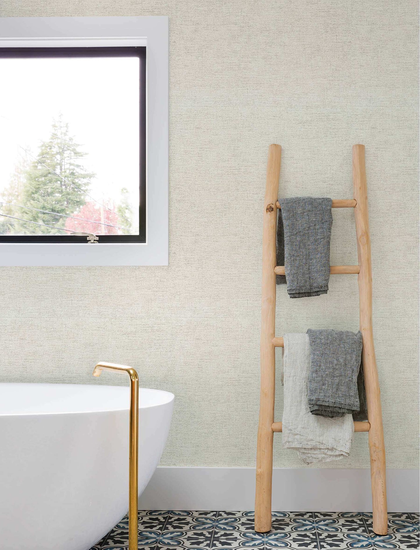 Chesapeake Kitchen & Bath Tansy Wallpaper Sample - Light Grey
