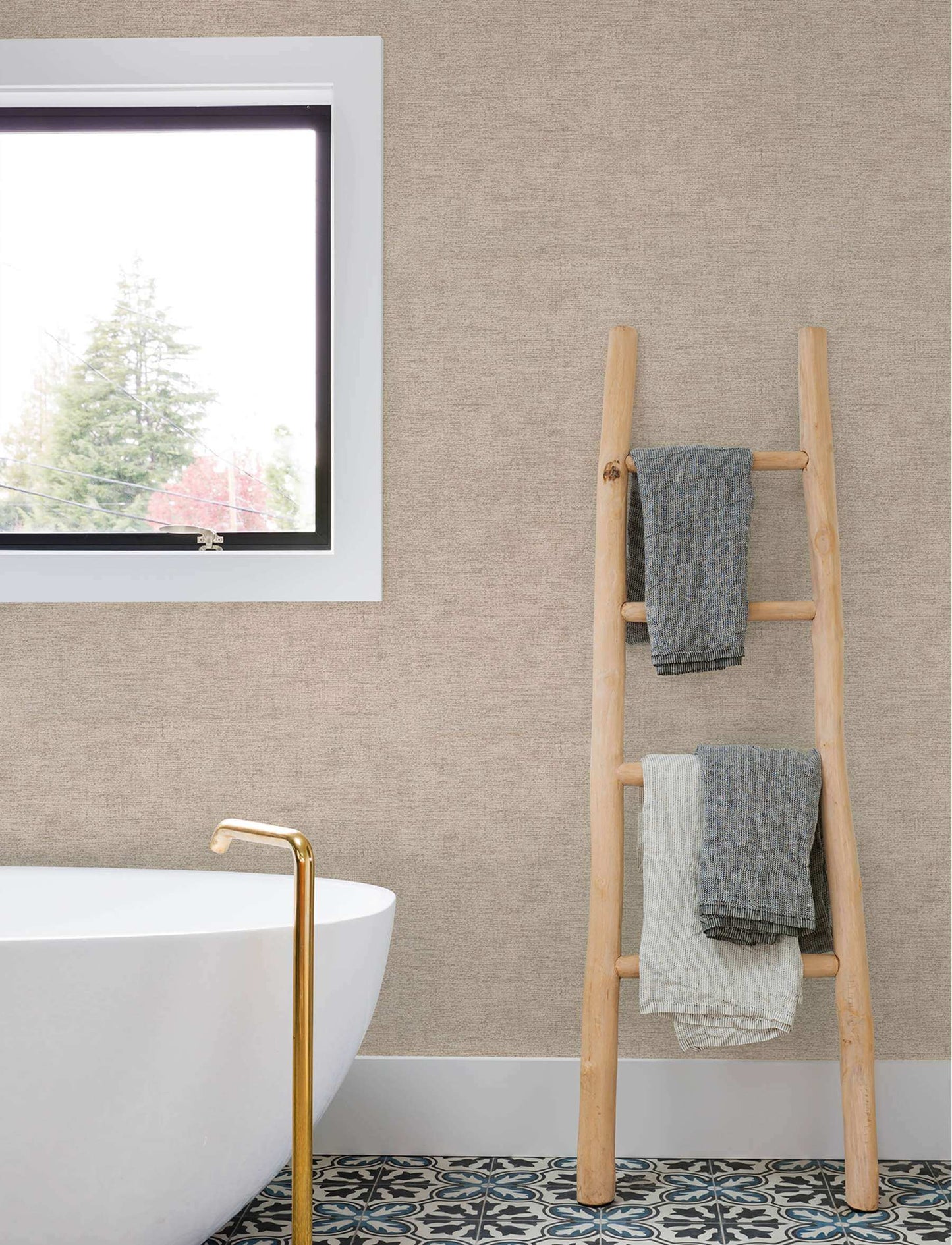 Chesapeake Kitchen & Bath Tansy Wallpaper Sample - Taupe