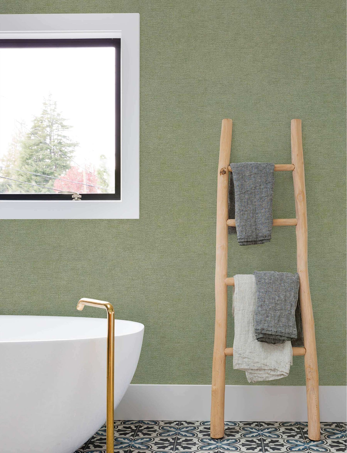 Chesapeake Kitchen & Bath Tansy Wallpaper Sample - Green
