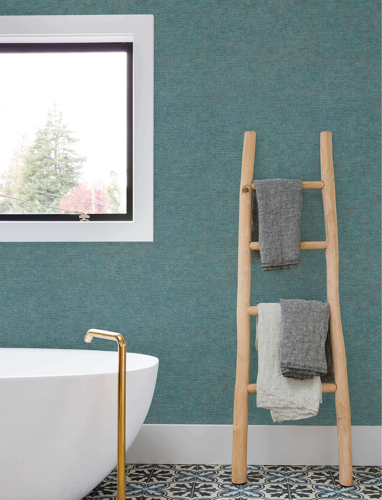 Chesapeake Kitchen & Bath Tansy Wallpaper Sample - Teal