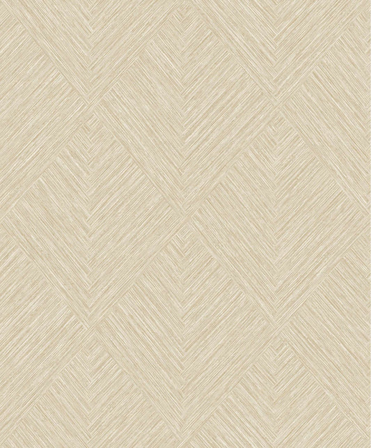 Chesapeake Kitchen & Bath Hollis Diamond Wallpaper - Light Brown