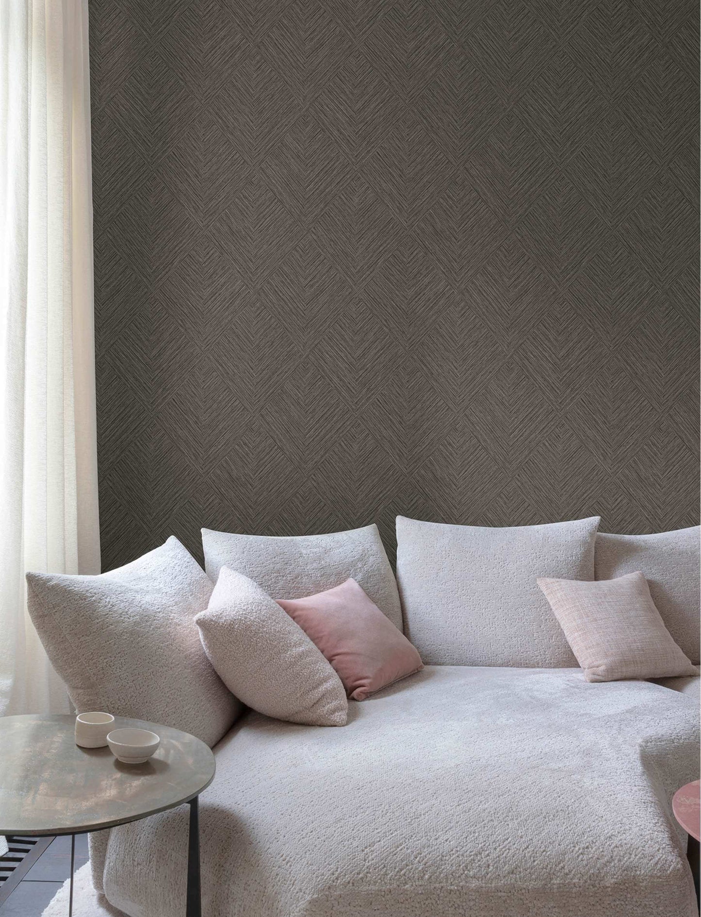 Chesapeake Kitchen & Bath Hollis Wallpaper Sample - Charcoal