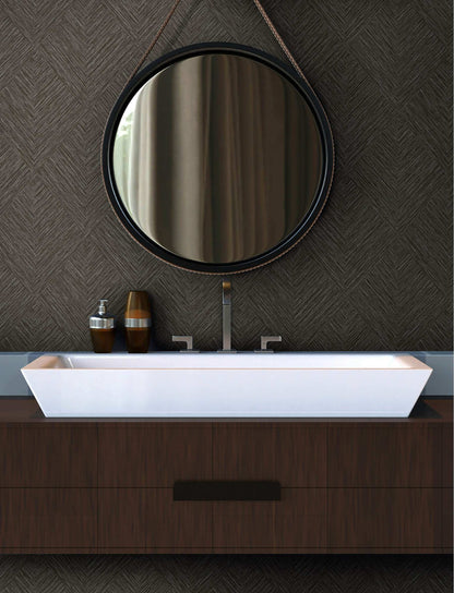 Chesapeake Kitchen & Bath Hollis Wallpaper Sample - Charcoal