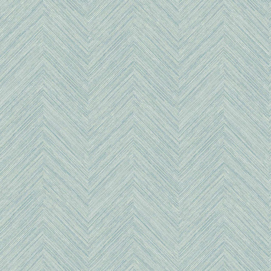 Chesapeake Plaid & Stripe Caladesi Chevron Wallpaper - Aqua