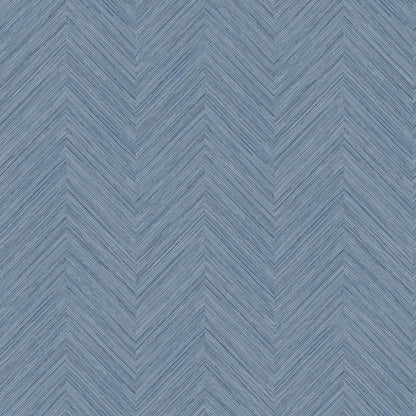 Chesapeake Plaid & Stripe Caladesi Chevron Wallpaper Sample - Blue