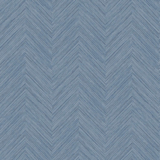 Chesapeake Plaid & Stripe Caladesi Chevron Wallpaper - Blue