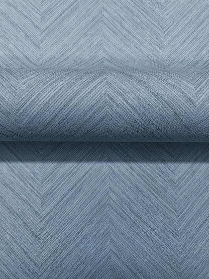Chesapeake Plaid & Stripe Caladesi Chevron Wallpaper Sample - Blue