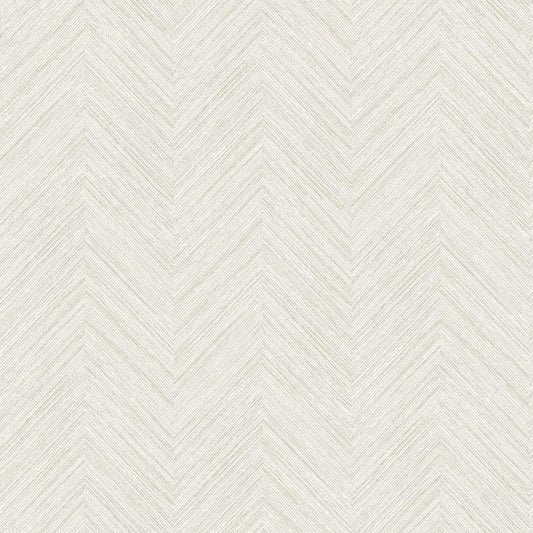 Chesapeake Plaid & Stripe Caladesi Chevron Wallpaper - Light Gray
