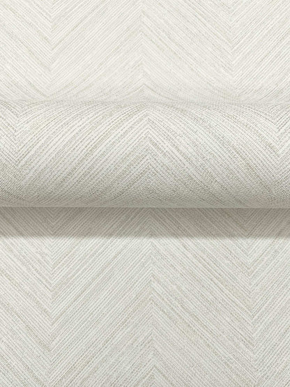 Chesapeake Plaid & Stripe Caladesi Chevron Wallpaper Sample - Light Gray