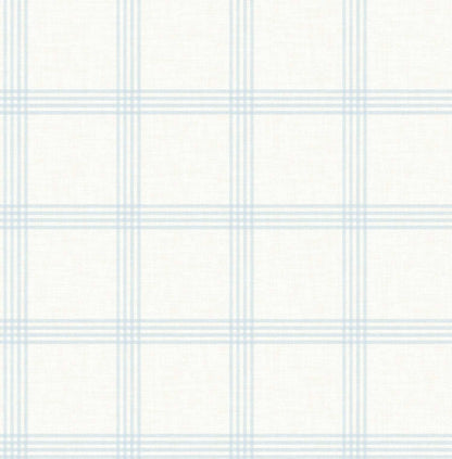 Chesapeake Plaid & Stripe Twain Wallpaper - Light Blue